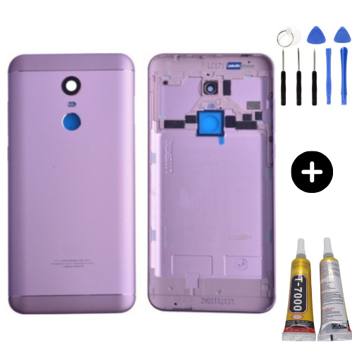 Redmi 5 Plus Uyumlu Full Kasa Arka Pil Kapağı Pembe + Montaj Seti