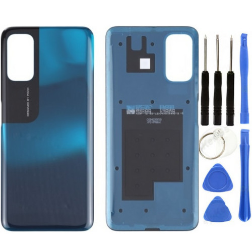 Xiaomi Poco Pocophone M3 Pro Uyumlu Arka Pil Kapağı Mavi + Tamir Seti