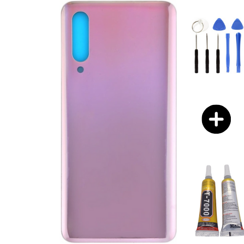 Xiaomi Mi 9 Uyumlu Arka Pil Kapağı Pembe + Montaj Seti