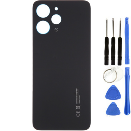 Redmi 12 Uyumlu Arka Pil Kapağı Siyah + Tamir Seti