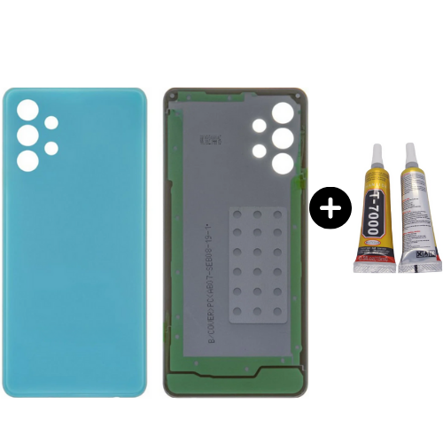 Samsung A32 SM-A325 Uyumlu Arka Pil Kapağı Mavi + B7000