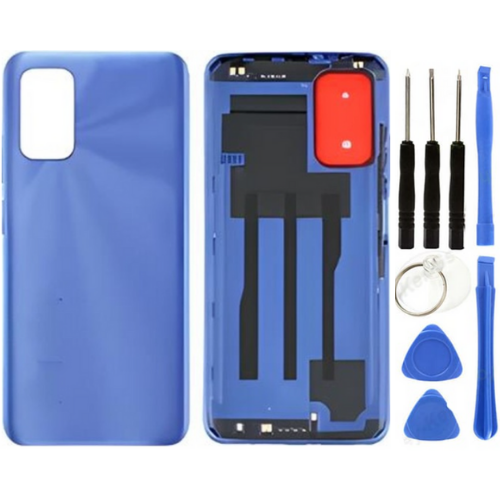 Redmi 9T Uyumlu Full Kasa Arka Pil Kapağı Mavi + Tamir Seti