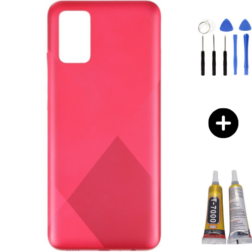 Samsung A02S SM-A025F Uyumlu Arka Pil Kapağı Kırmızı + Montaj Seti