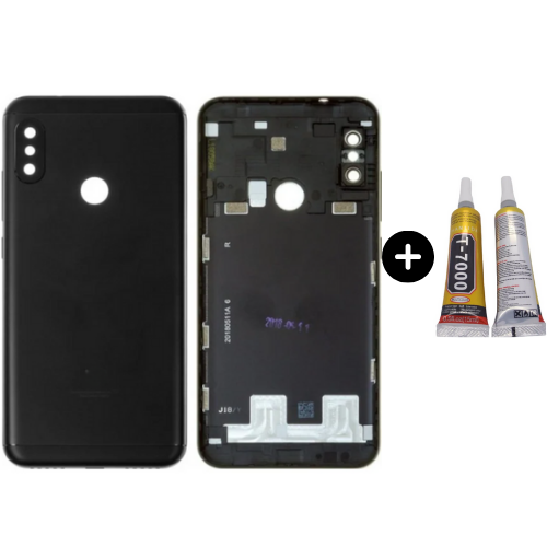 Xiaomi Mi A2 Uyumlu Full Kasa Arka Pil Kapağı Siyah + B7000