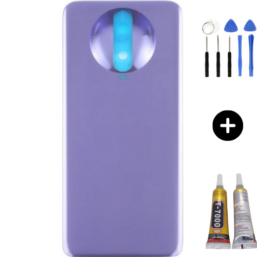 Redmi K30 Uyumlu Arka Pil Kapağı Mor + Montaj Seti