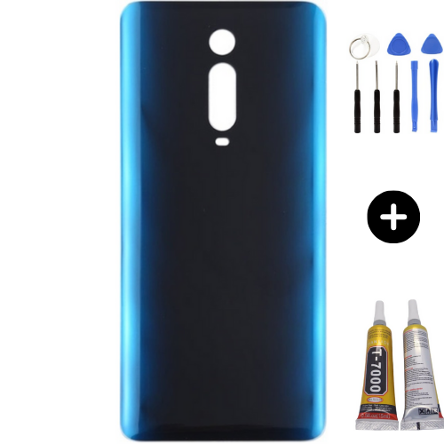 Xiaomi Mi 9T Pro Uyumlu Arka Pil Kapağı Mavi + Montaj Seti