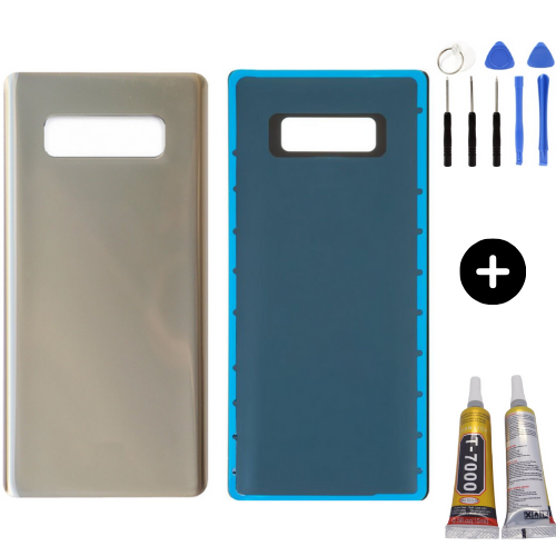 Samsung Galaxy Note 8 SM-N950F Uyumlu Arka Pil Kapağı Gold + Montaj Seti