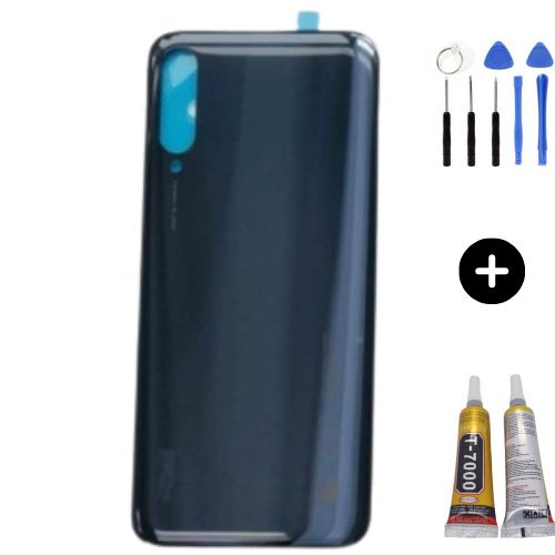 Xiaomi Mi A3 Uyumlu Arka Pil Kapağı Siyah + Montaj Seti