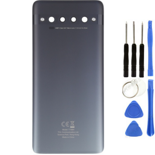 TCL 10 Pro Uyumlu Arka Pil Kapağı Siyah + Tamir Seti