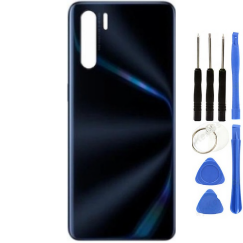 Oppo A91 Uyumlu Arka Pil Kapağı Siyah + Tamir Seti