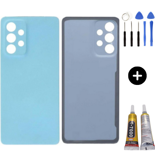 Samsung A53 5G SM-A536E Uyumlu Arka Pil Kapağı Mavi + Montaj Seti