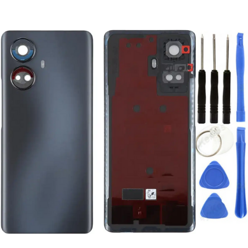 Realme 10 Pro Plus Uyumlu (Lensli) Arka Pil Kapağı Siyah + Tamir Seti