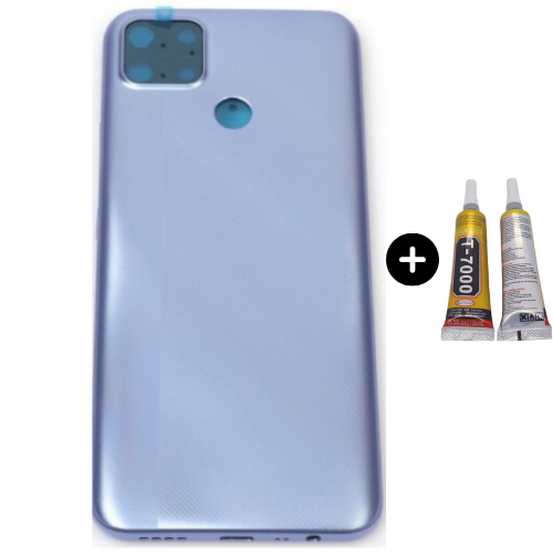 Oppo C25 2021 Uyumlu Full Kasa Arka Kapak Mavi + B7000