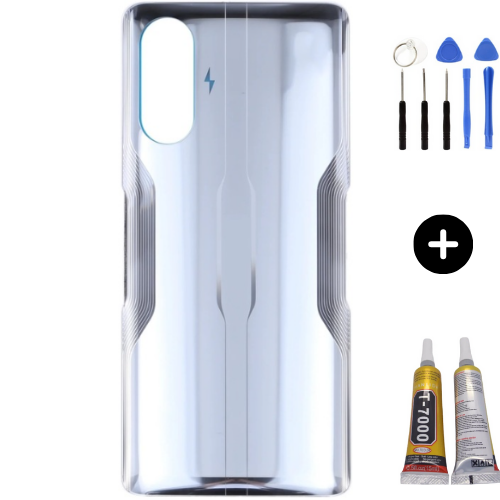 Redmi K40 Gaming Uyumlu Arka Pil Kapağı Gri + Montaj Seti