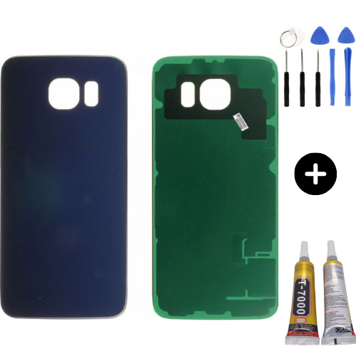 Samsung S6 SM-G920 Uyumlu Arka Pil Kapağı Siyah + Montaj Seti