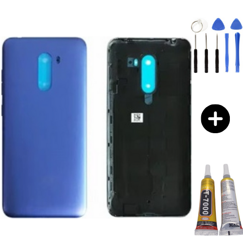 Xiaomi Poco Pocophone F1 Uyumlu Full Kasa Arka Pil Kapağı Mavi + Montaj Seti