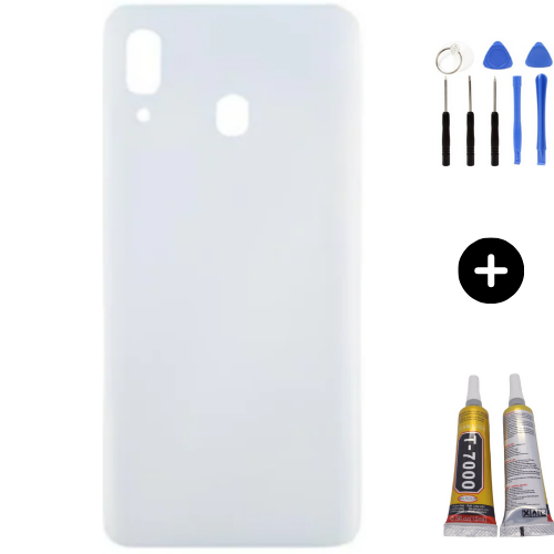 Samsung A40 SM-A405 Uyumlu Arka Pil Kapağı Beyaz + Montaj Seti