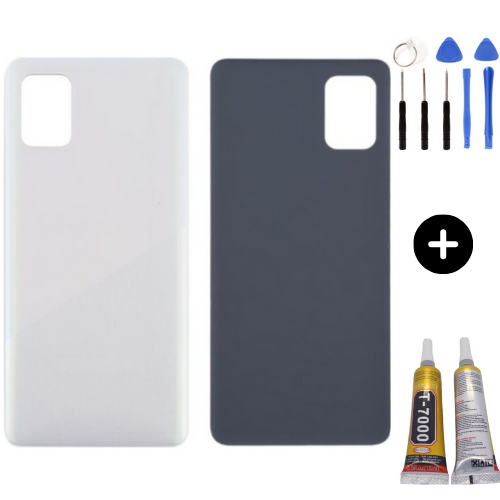Samsung A41 SM-A415 Uyumlu Arka Pil Kapağı Beyaz + Montaj Seti