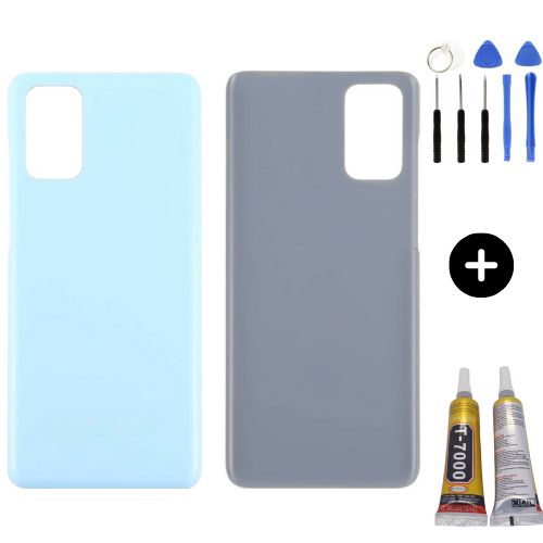Samsung S20 Plus SM-G985 Uyumlu Arka Pil Kapağı Mavi + Montaj Seti
