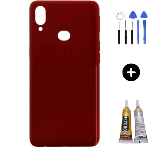 Samsung A10S SM-A107 Uyumlu Arka Pil Kapağı Kırmızı + Montaj Seti