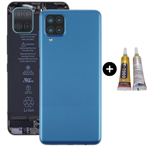 Samsung A12 SM-A215F Uyumlu Arka Pil Kapağı Mavi + B7000