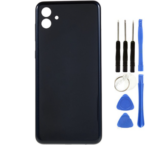 Samsung A04 SM-A045F Uyumlu Arka Pil Kapağı Siyah + Tamir Seti