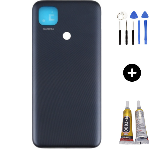 Redmi 9C Uyumlu Full Kasa Arka Pil Kapağı Siyah + Montaj Seti