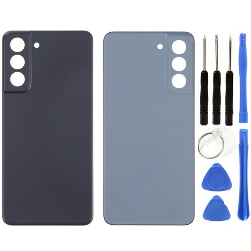 Samsung S21 FE SM-G990 Uyumlu Arka Pil Kapağı Siyah + Tamir Seti