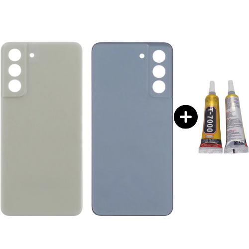 Samsung S21 FE SM-G990 Uyumlu Arka Pil Kapağı Yeşil + B7000