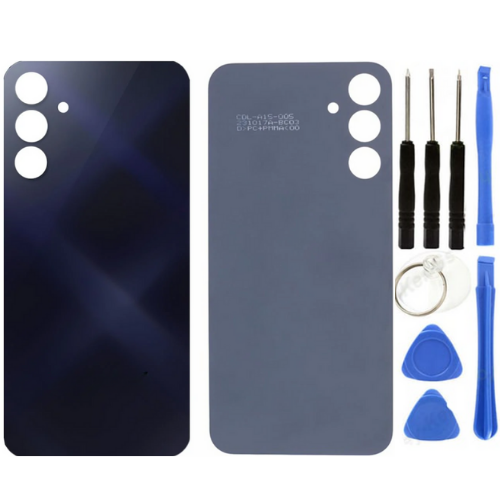 Samsung A15 SM-A155F Uyumlu Arka Pil Kapağı Siyah + Tamir Seti