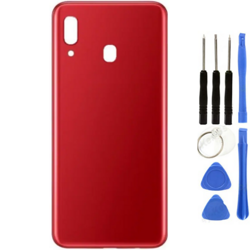 Samsung A20 SM-A205F Uyumlu Arka Pil Kapağı Kırmızı + Tamir Seti