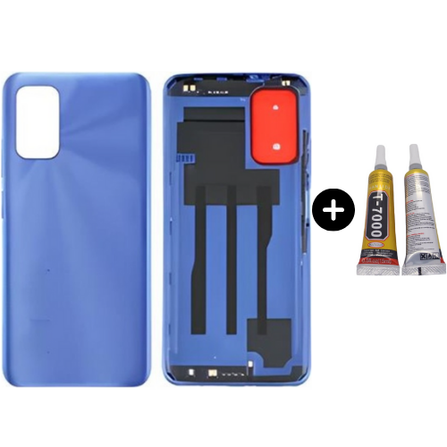 Redmi 9T Uyumlu Full Kasa Arka Pil Kapağı Mavi + B7000