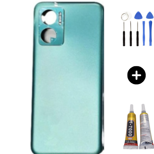 Redmi Note 11E Uyumlu Arka Pil Kapağı Mavi + Montaj Seti