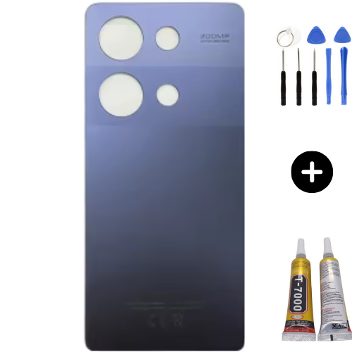 Redmi Note 13 Pro 4G Uyumlu Arka Pil Kapağı Mavi + Montaj Seti