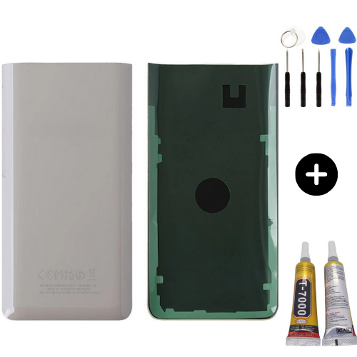 Samsung A80 SM-A805F Uyumlu Arka Pil Kapağı Beyaz + Montaj Seti