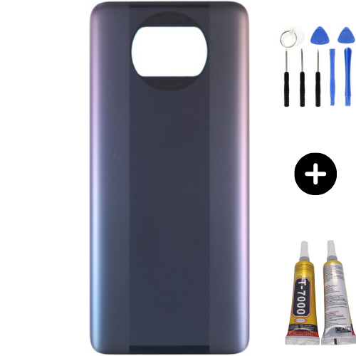 Xiaomi Poco Pocophone X3 Pro Uyumlu Arka Pil Kapağı Siyah + Montaj Seti