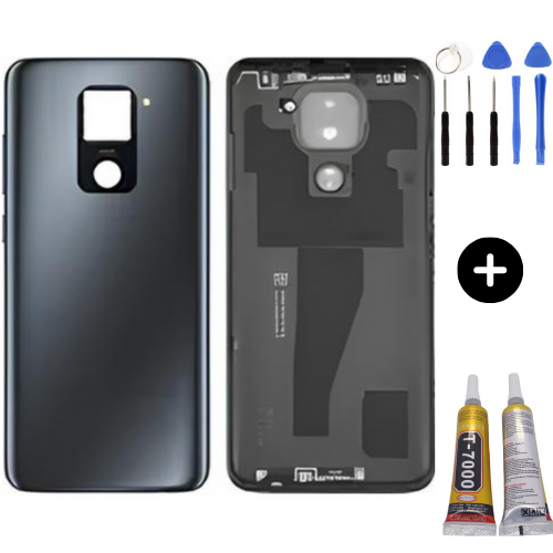 Redmi Note 9 Uyumlu Full Kasa Arka Pil Kapağı Siyah + Montaj Seti