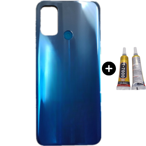 Oppo A32 Uyumlu Arka Pil Kapağı Mavi + B7000