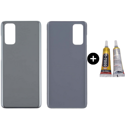 Samsung S20 SM-G981 Uyumlu Arka Pil Kapağı Gri + B7000