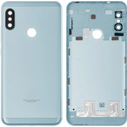 Xiaomi Mi A2 Uyumlu Full Kasa Arka Pil Kapağı Mavi