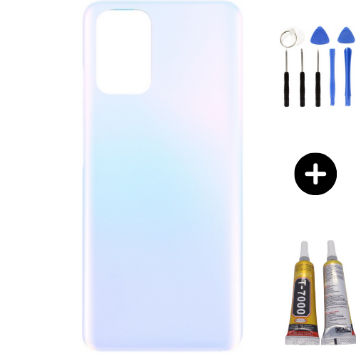Redmi Note 10 Uyumlu Arka Pil Kapağı Beyaz + Montaj Seti