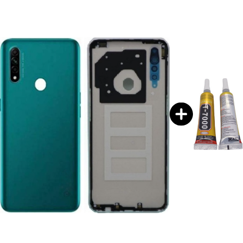 Oppo A31 Uyumlu (Lensli) Full Kasa Arka Kapak Yeşil + B7000