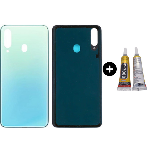 Samsung M40 SM-M405F Uyumlu Arka Pil Kapağı Yeşil + B7000