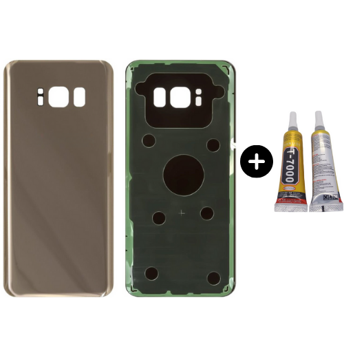 Samsung S8 SM-G950 Uyumlu Arka Pil Kapağı Gold + B7000