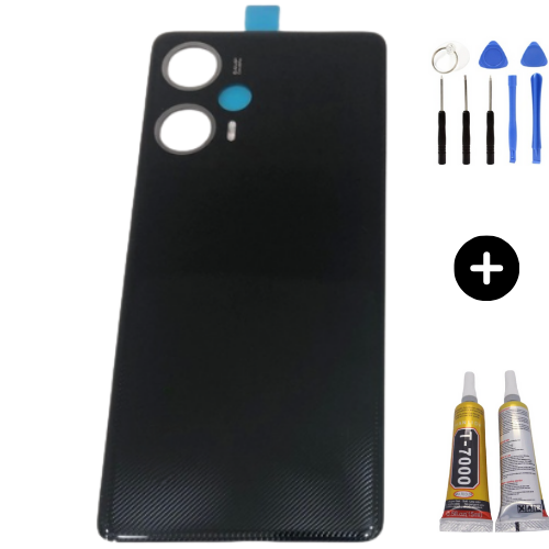 Redmi Note 12 Turbo Uyumlu Arka Pil Kapağı Siyah + Montaj Seti