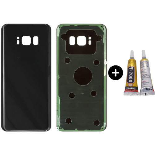Samsung S8 SM-G950 Uyumlu Arka Pil Kapağı Siyah + B7000