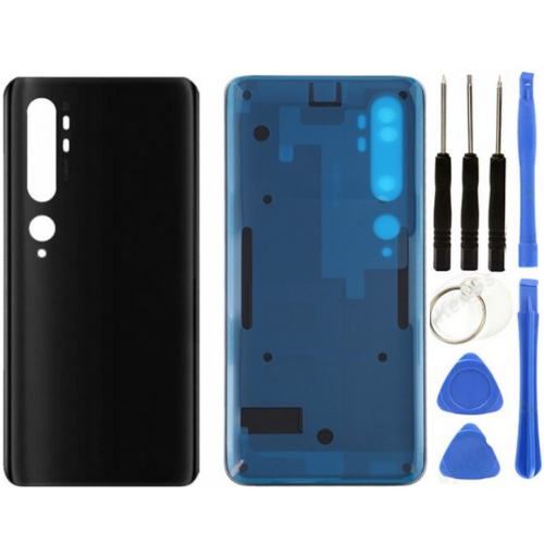 Xiaomi Mi Note 10 Uyumlu Arka Pil Kapağı Siyah + Tamir Seti