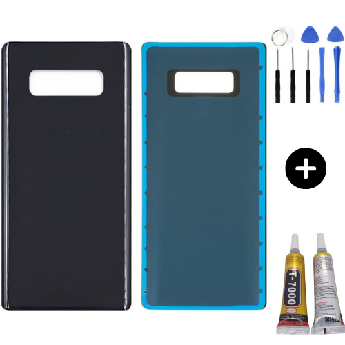 Samsung Galaxy Note 8 SM-N950F Uyumlu Arka Pil Kapağı Siyah + Montaj Seti