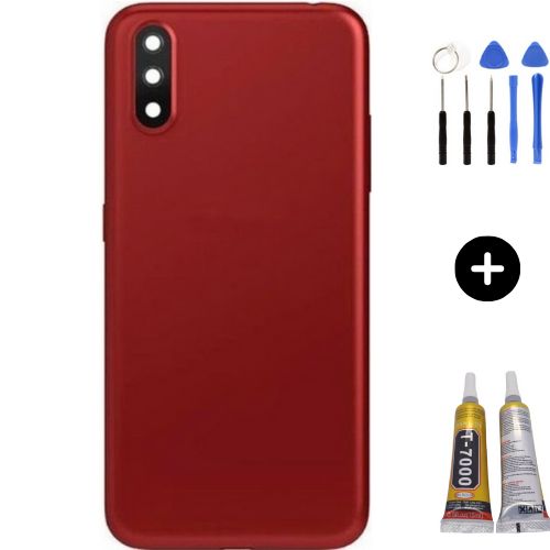 Samsung A01 SM-A015F Uyumlu Arka Pil Kapağı Kırmızı + Montaj Seti