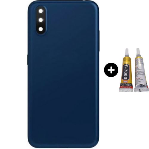 Samsung A01 SM-A015F Uyumlu Arka Pil Kapağı Mavi + B7000
